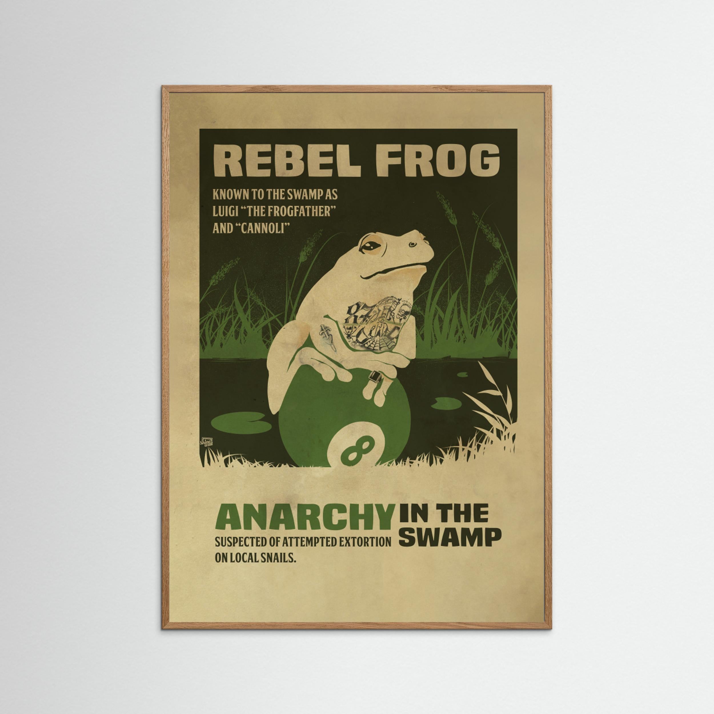 prisoner frog funny poster by Dion Gem